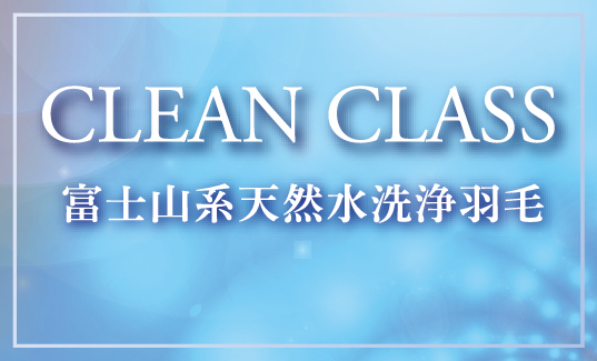 CLEAN CLASS  富士山系天然水洗浄羽毛